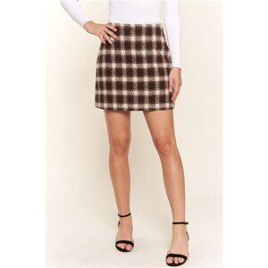 NWT And The‎ Why Full Size Brushed Plaid Mini Skirt